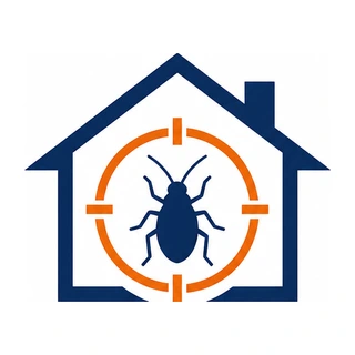 Kammerjäger Krämer Logo — Haus mit Fadenkreuz