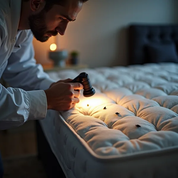 Bettwanzen-Kontrolle an der Matratze in Eichenzell